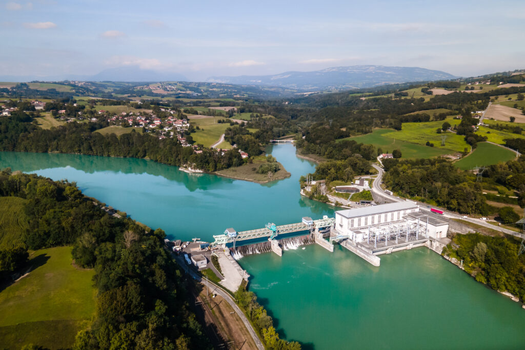 Barrage de Seyssel vu du ciel
