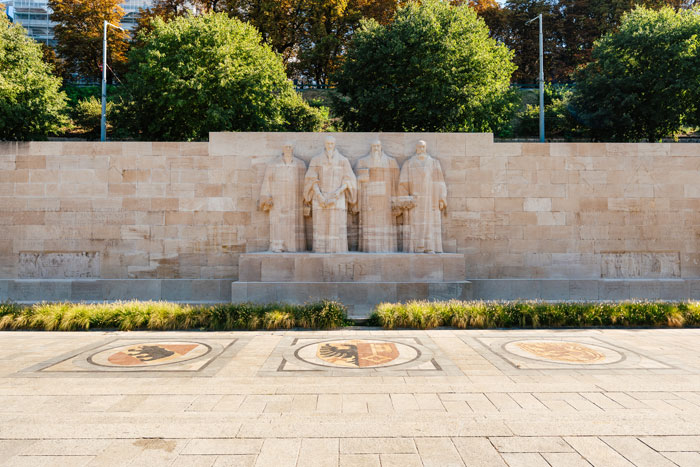 Le mur des réformateurs au parc de Bastions à Genève ©LudovicFremondiere ATMB