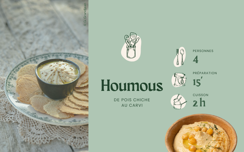 Image pour Recette de houmous de pois chiches des Hautes-Alpes au carvi